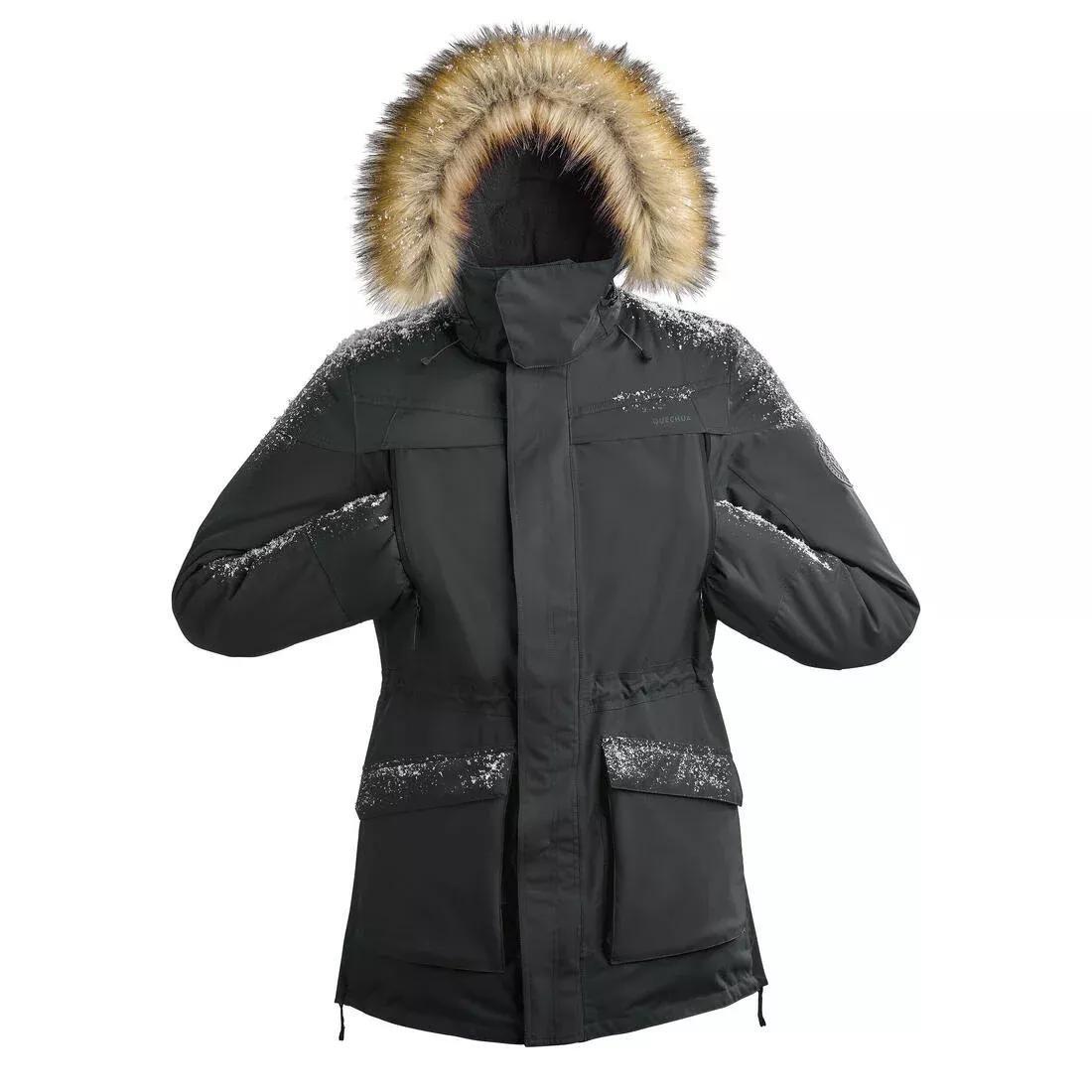 Men Winter Waterproof Hiking Parka - Sh900, Black, , large image number 4