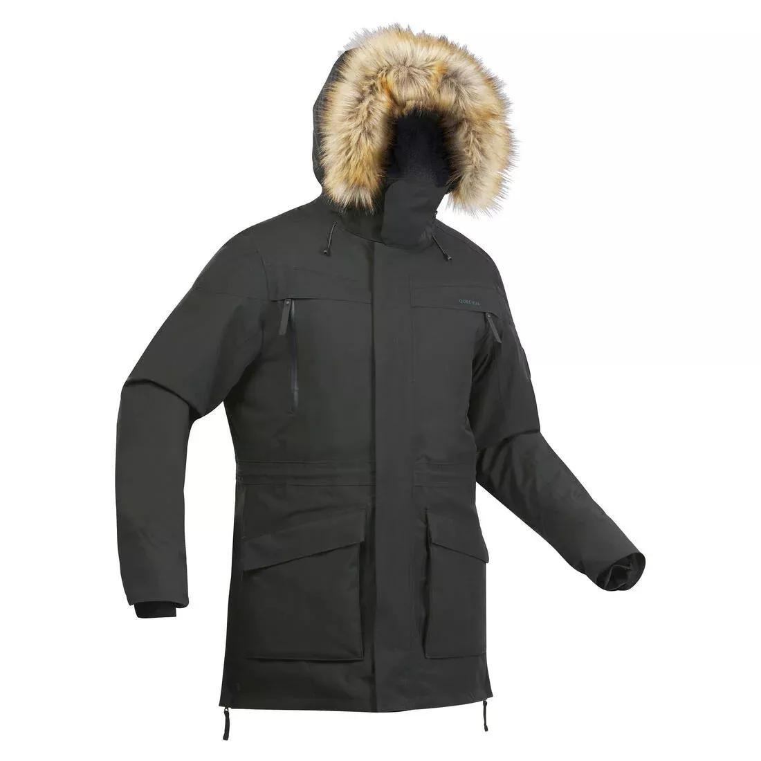 Men Winter Waterproof Hiking Parka - Sh900, Black, , large image number 6