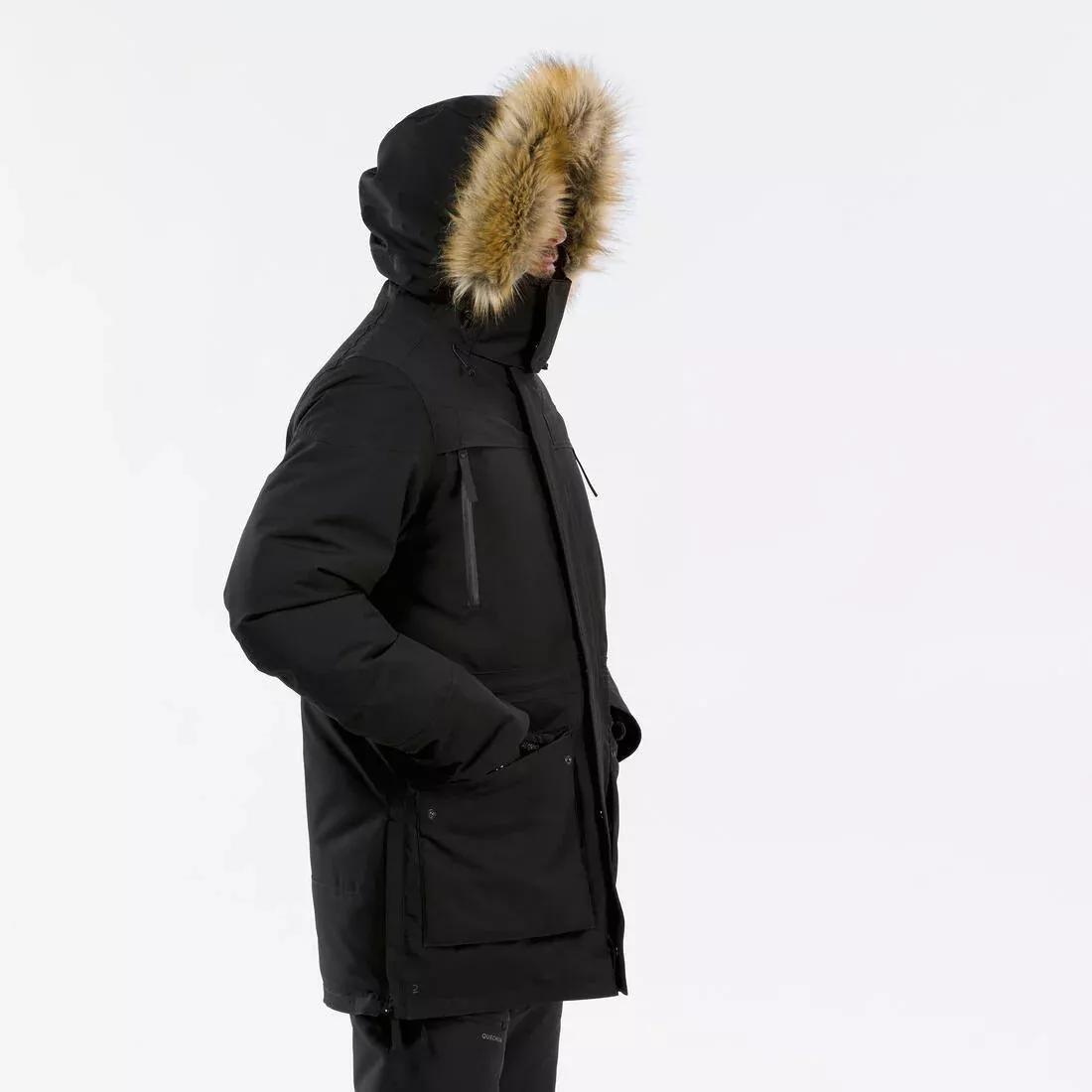 Men Winter Waterproof Hiking Parka - Sh900, Black, , large image number 9