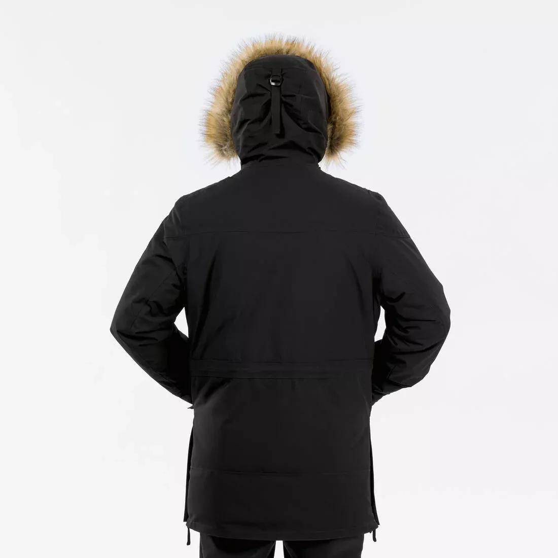 Men Winter Waterproof Hiking Parka - Sh900, Black, , large image number 10