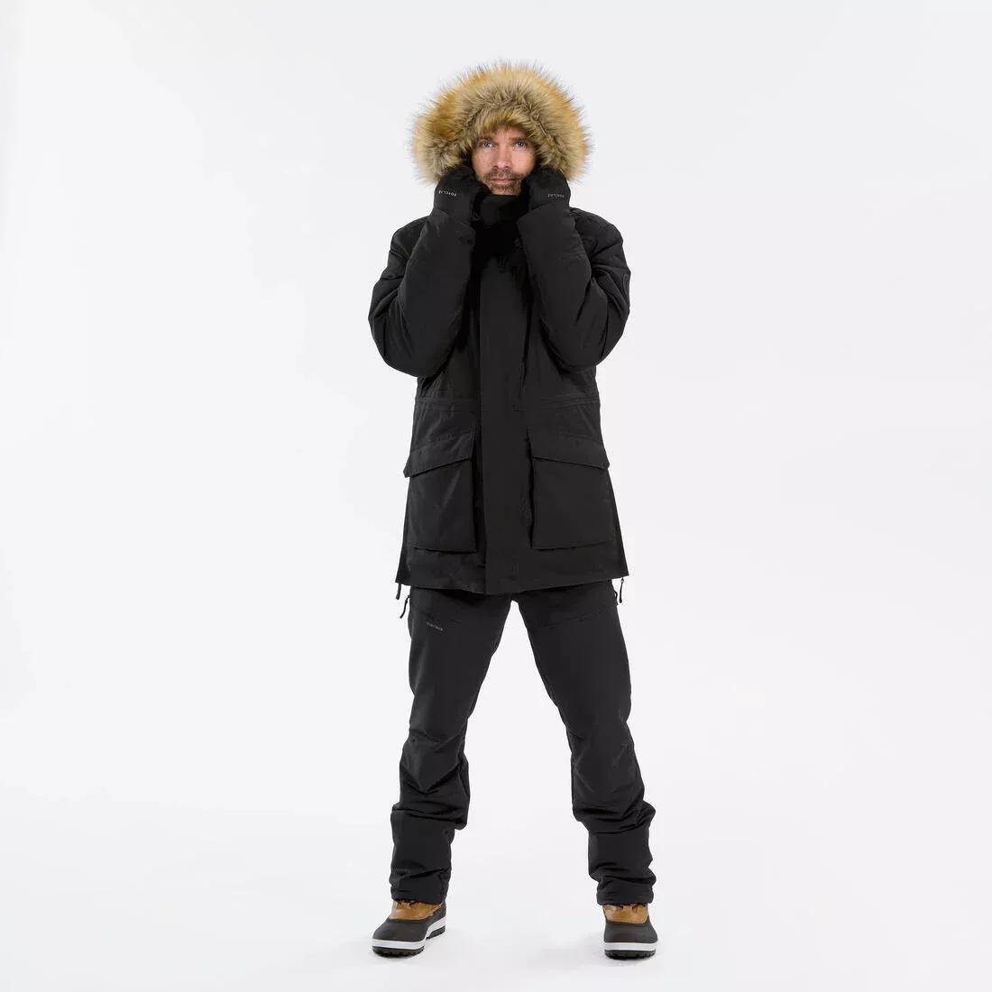 Men Winter Waterproof Hiking Parka - Sh900, Black, , large image number 11