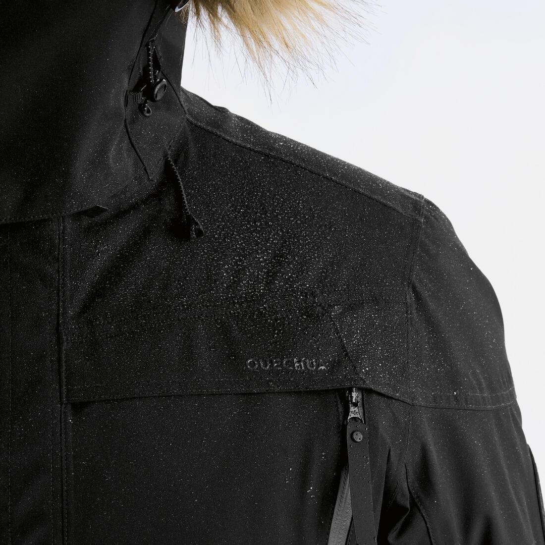 Men Winter Waterproof Hiking Parka - Sh900, Black, , large image number 12