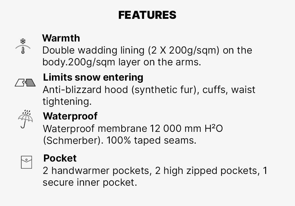 Men Winter Waterproof Hiking Parka - Sh900, Black, , large image number 15