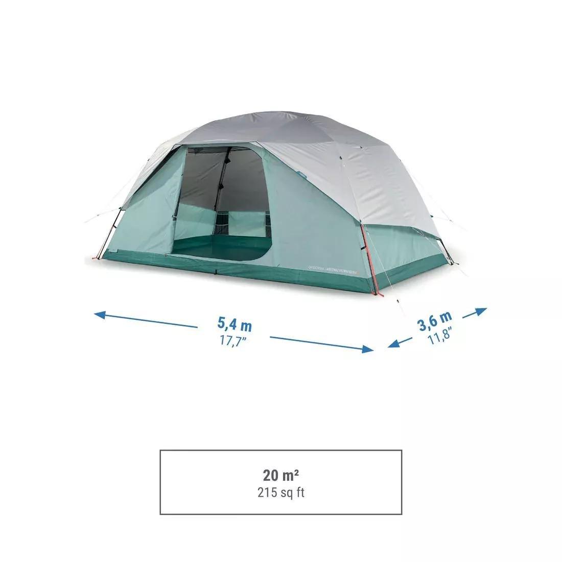 Camping tent with poles - Arpenaz 6 ULTRAFRESH - 6 Person, Green, No Color, large image number 4