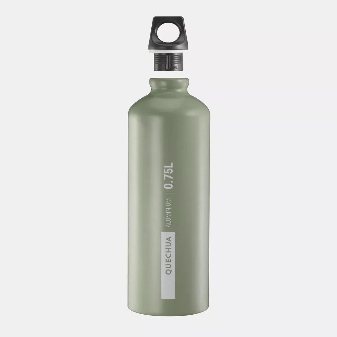 QUECHUA - 0.75L Aluminium Screw-Top Water Bottle, Green