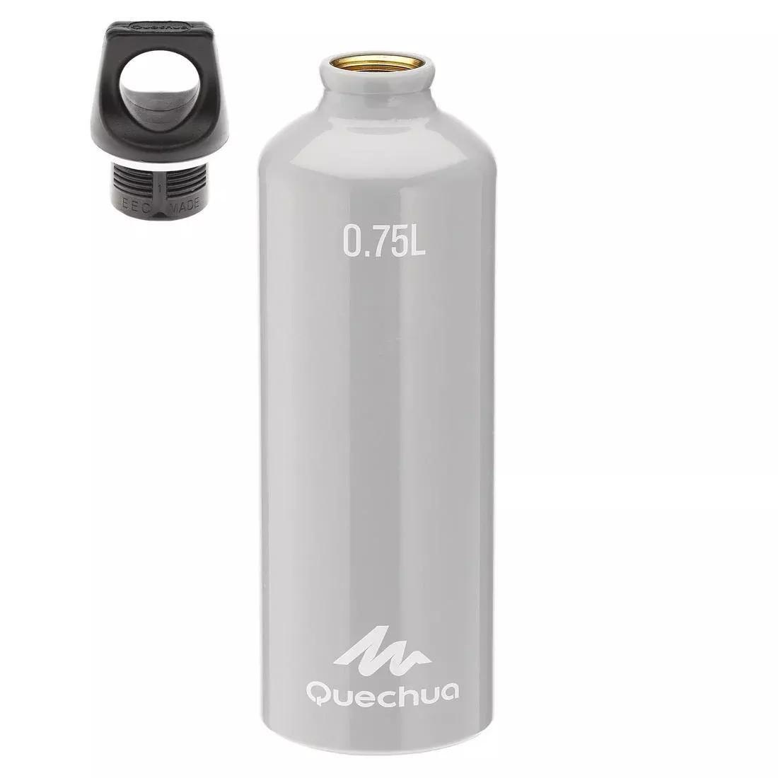 QUECHUA - 0.75L Aluminium Screw-Top Water Bottle, Green