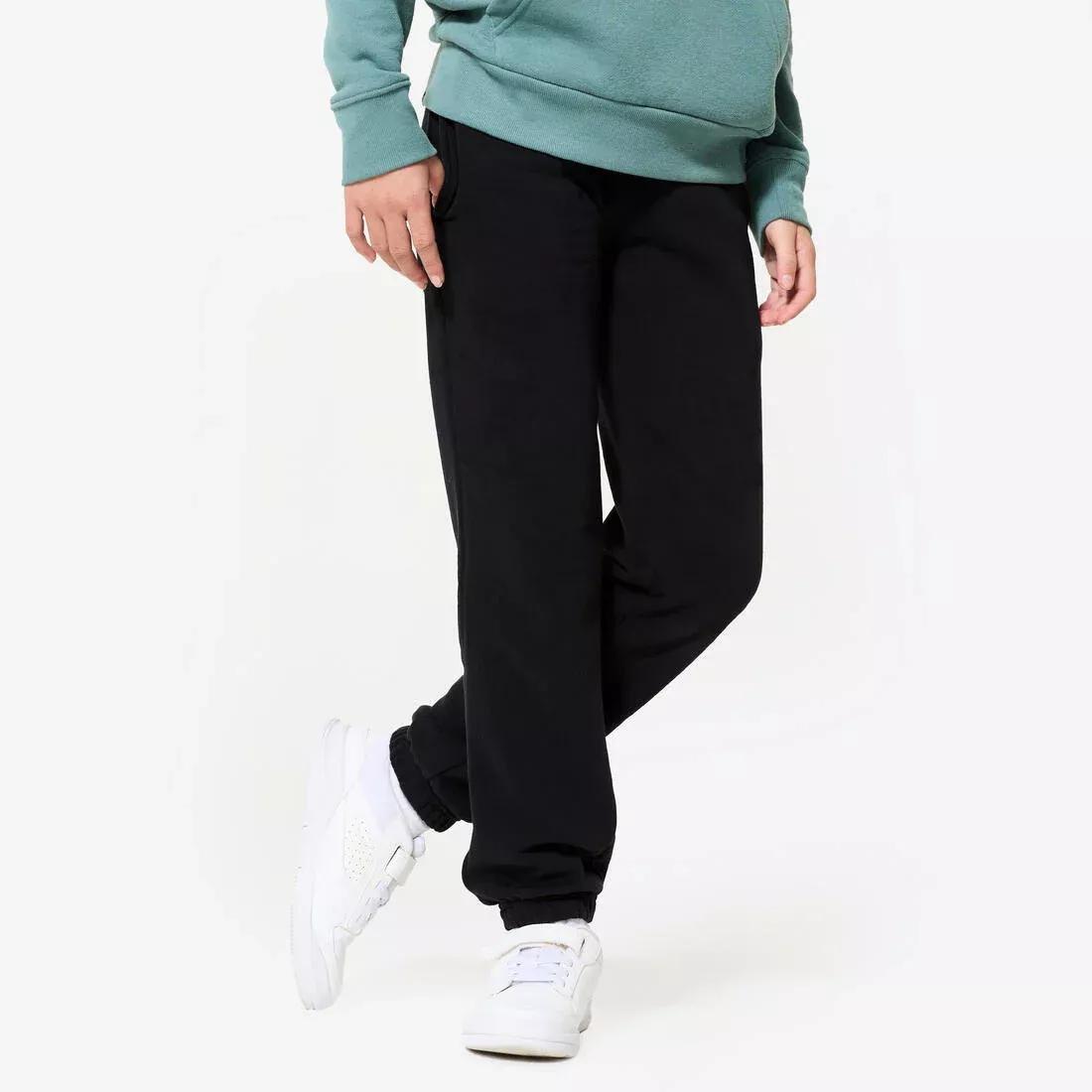 GRAPHITE BLACK Kids' Unisex Warm Multisports Tracksuit Bottoms, No Color, large image number 0