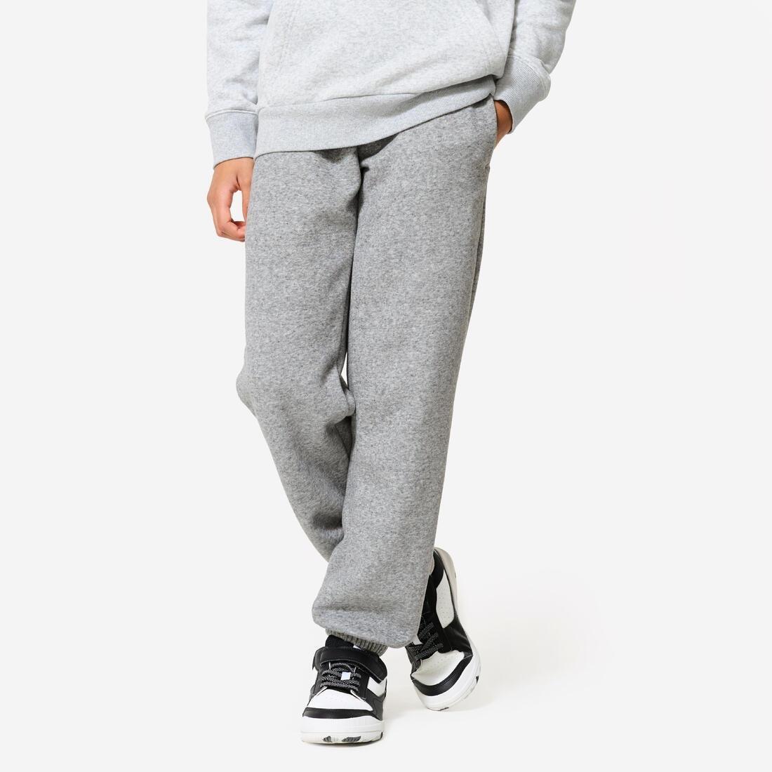 GRAPHITE BLACK Kids' Unisex Warm Multisports Tracksuit Bottoms, No Color, large image number 1