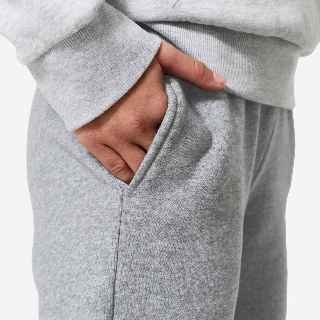 GRAPHITE BLACK Kids' Unisex Warm Multisports Tracksuit Bottoms, No Color, large image number 3