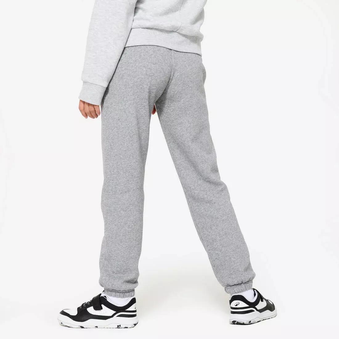 GRAPHITE BLACK Kids' Unisex Warm Multisports Tracksuit Bottoms, No Color, large image number 4