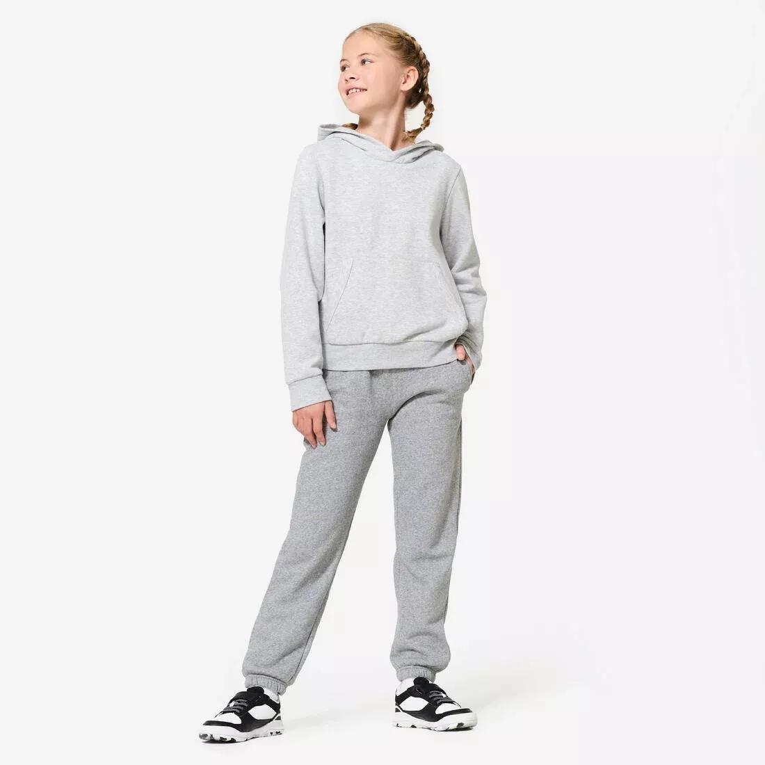 GRAPHITE BLACK Kids' Unisex Warm Multisports Tracksuit Bottoms, No Color, large image number 7
