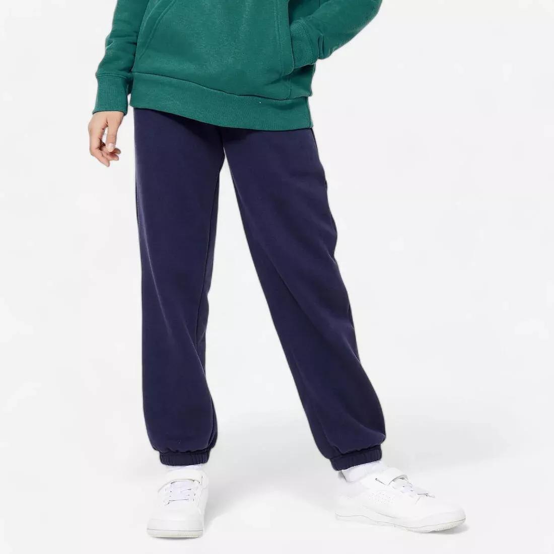 GRAPHITE BLACK Kids' Unisex Warm Multisports Tracksuit Bottoms, No Color, large image number 8