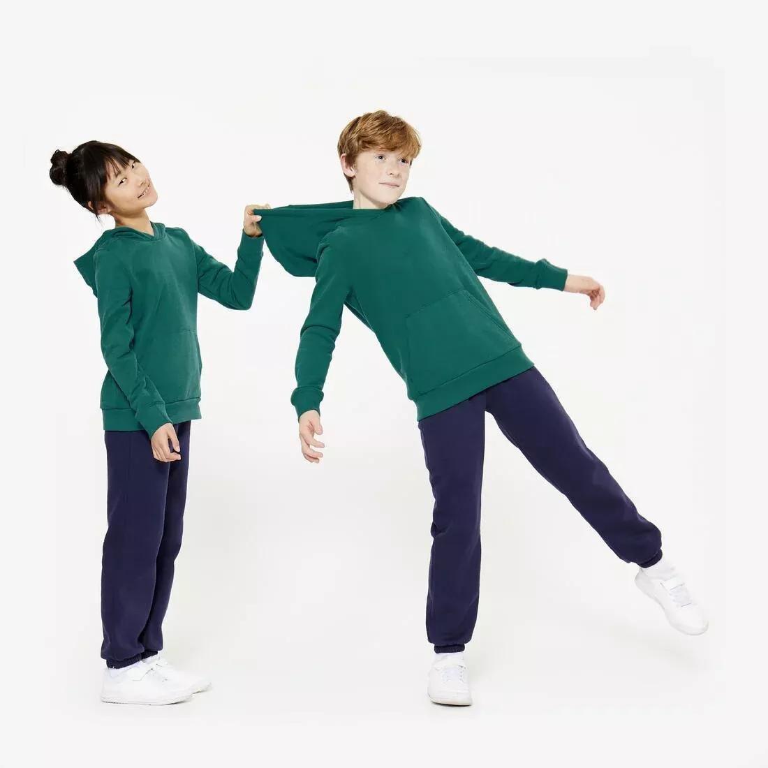 GRAPHITE BLACK Kids' Unisex Warm Multisports Tracksuit Bottoms, No Color, large image number 9