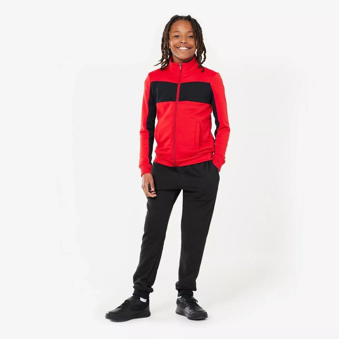 Kids Unisex Breathable Tracksuit, Red, No Color, large image number 0