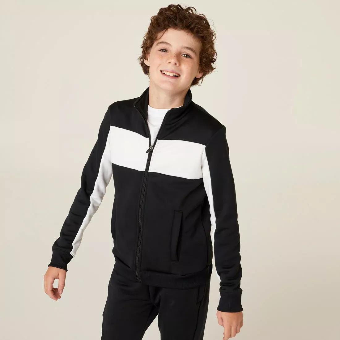 Kids Exercise Tracksuit, Black White, , large image number 2