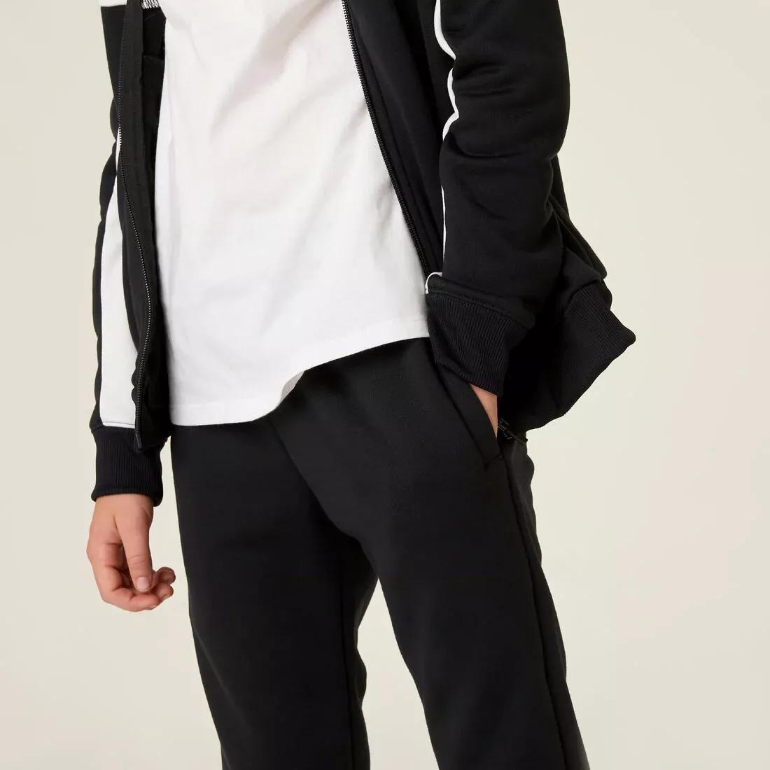 Kids Exercise Tracksuit, Black White, , large image number 4