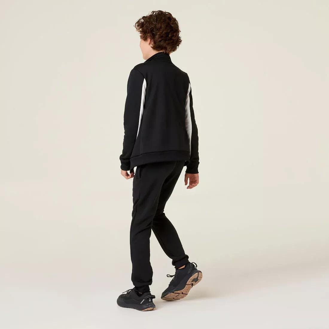 Kids Exercise Tracksuit, Black White, , large image number 12