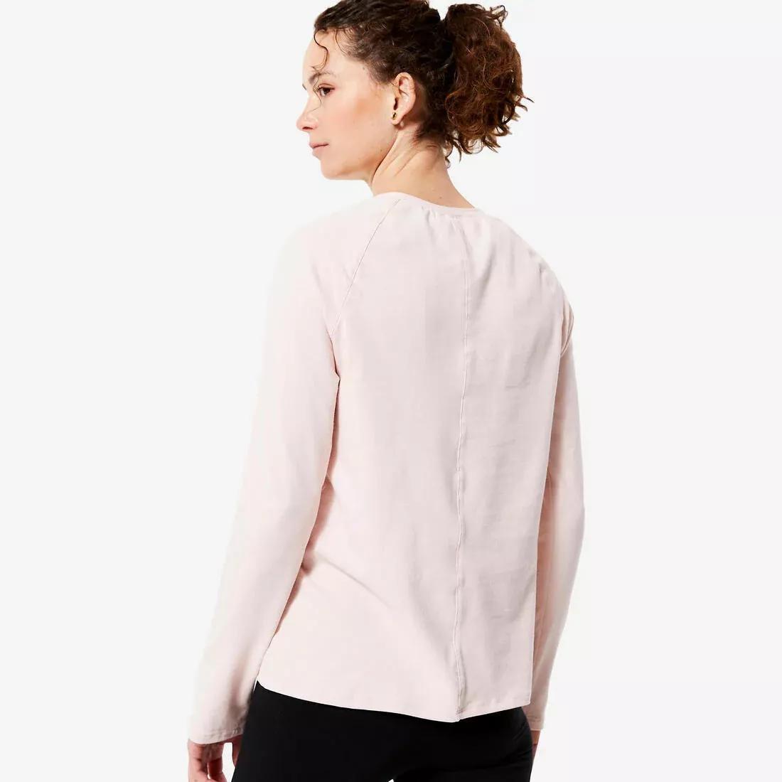 Women Long-Sleeved Fitness T-Shirt - 500, Pink, , large image number 3
