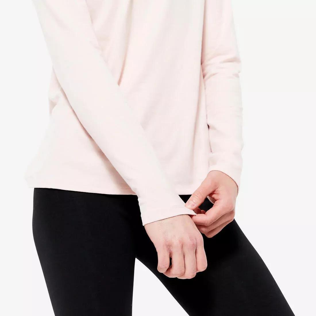 Women Long-Sleeved Fitness T-Shirt - 500, Pink, , large image number 4