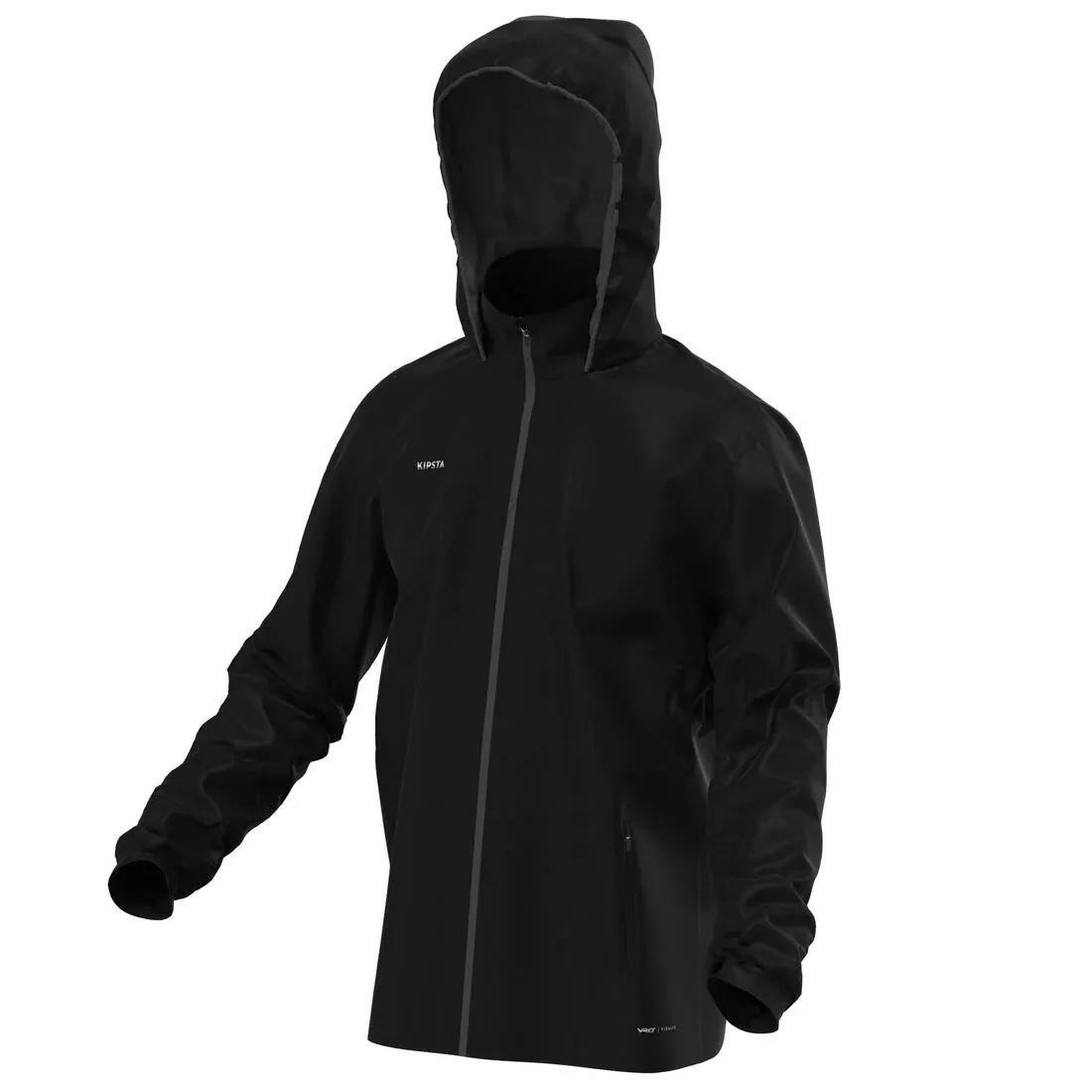 BLACK Rainproof Football Jacket Viralto Club - Black, No Color, medium