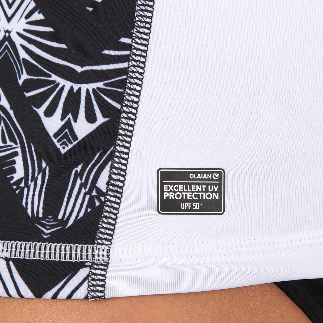 Women Short Sleeve Uv-Resistant Surfing Top T-Shirt - 500, Black, No Color, medium