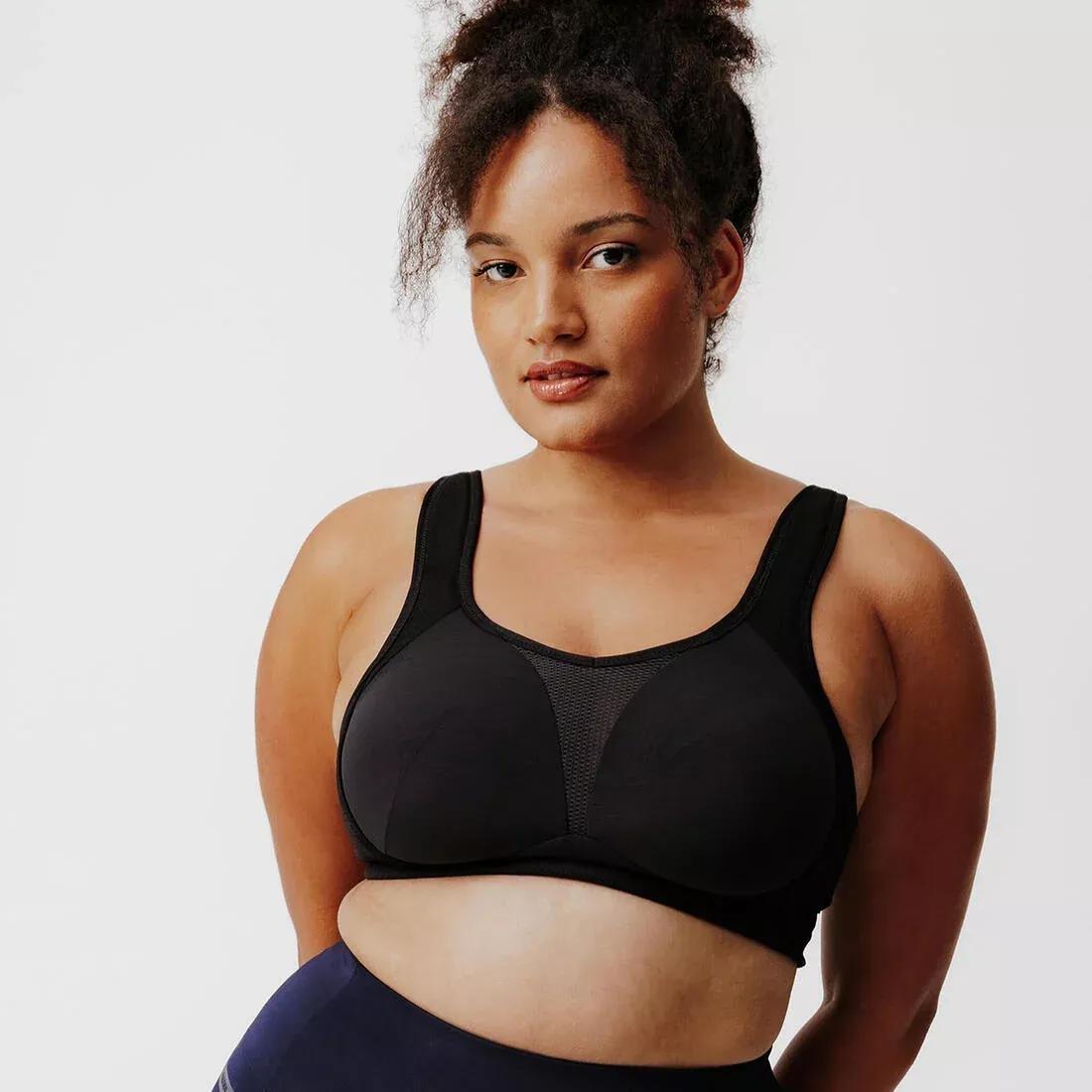 Women Sports Bras, KALENJI Black, , medium