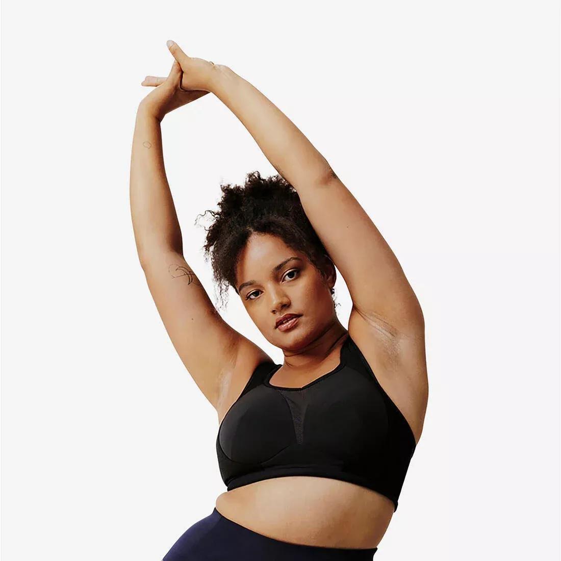 Women Sports Bras, KALENJI Black, No Color, large image number 7