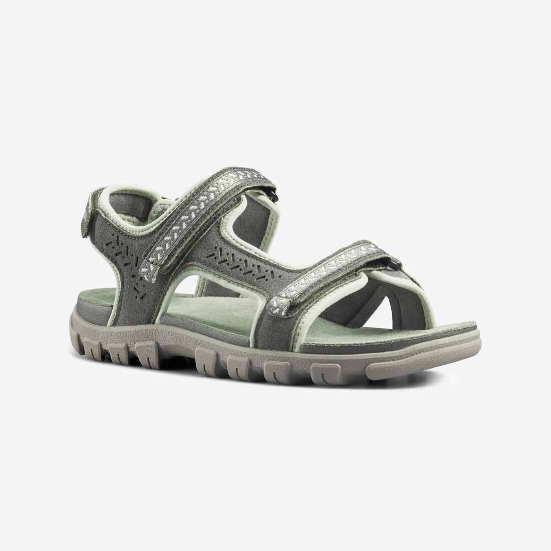 Women Leather Hiking Sandals - Nh500 Leather, Khaki, No Color, large image number 0