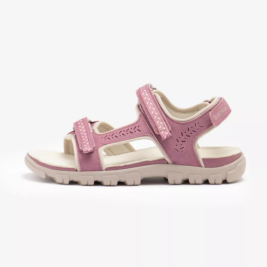 Women Leather Hiking Sandals - Nh500 Leather, Khaki, No Color, large image number 1