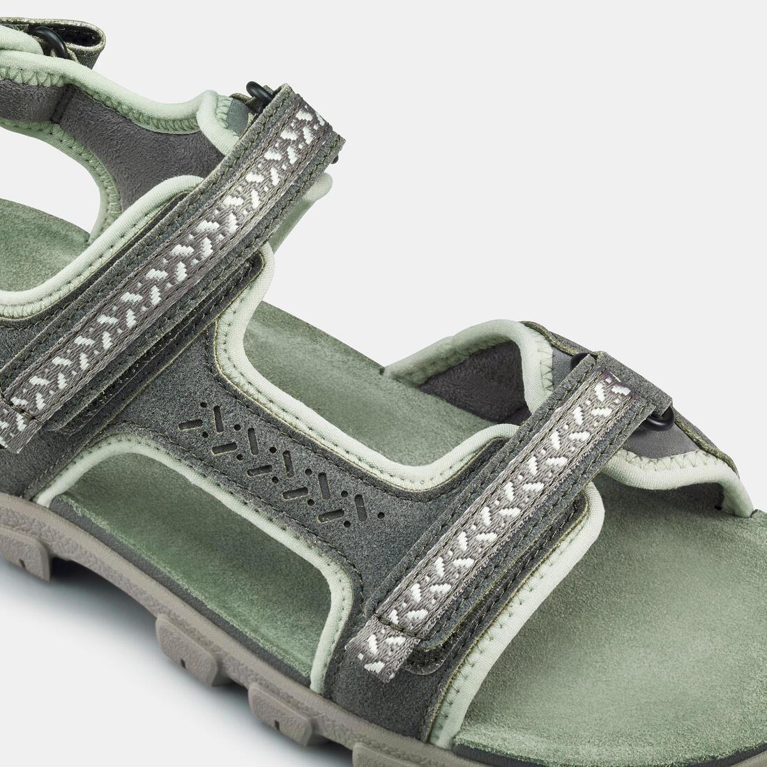 Women Leather Hiking Sandals - Nh500 Leather, Khaki, No Color, large image number 2