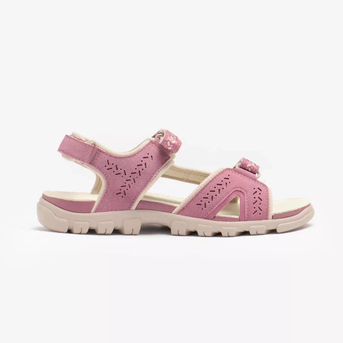 Women Leather Hiking Sandals - Nh500 Leather, Khaki, No Color, large image number 4