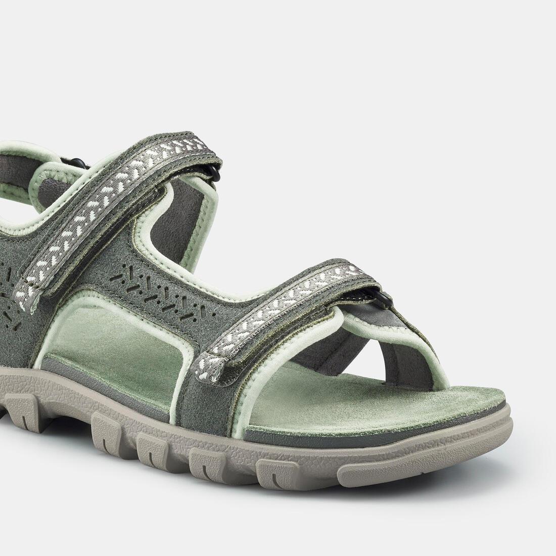 Women Leather Hiking Sandals - Nh500 Leather, Khaki, No Color, large image number 5