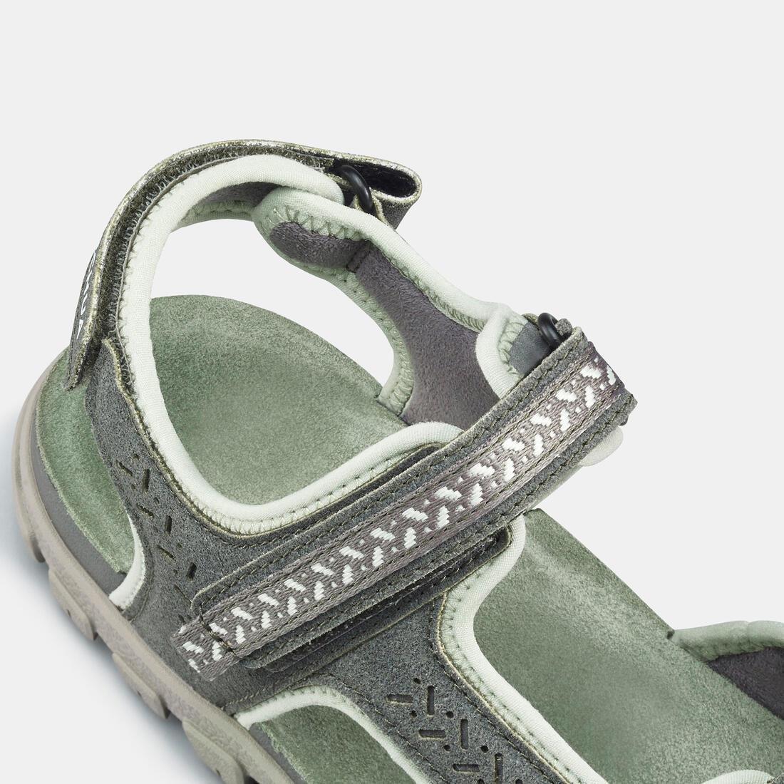 Women Leather Hiking Sandals - Nh500 Leather, Khaki, No Color, large image number 7