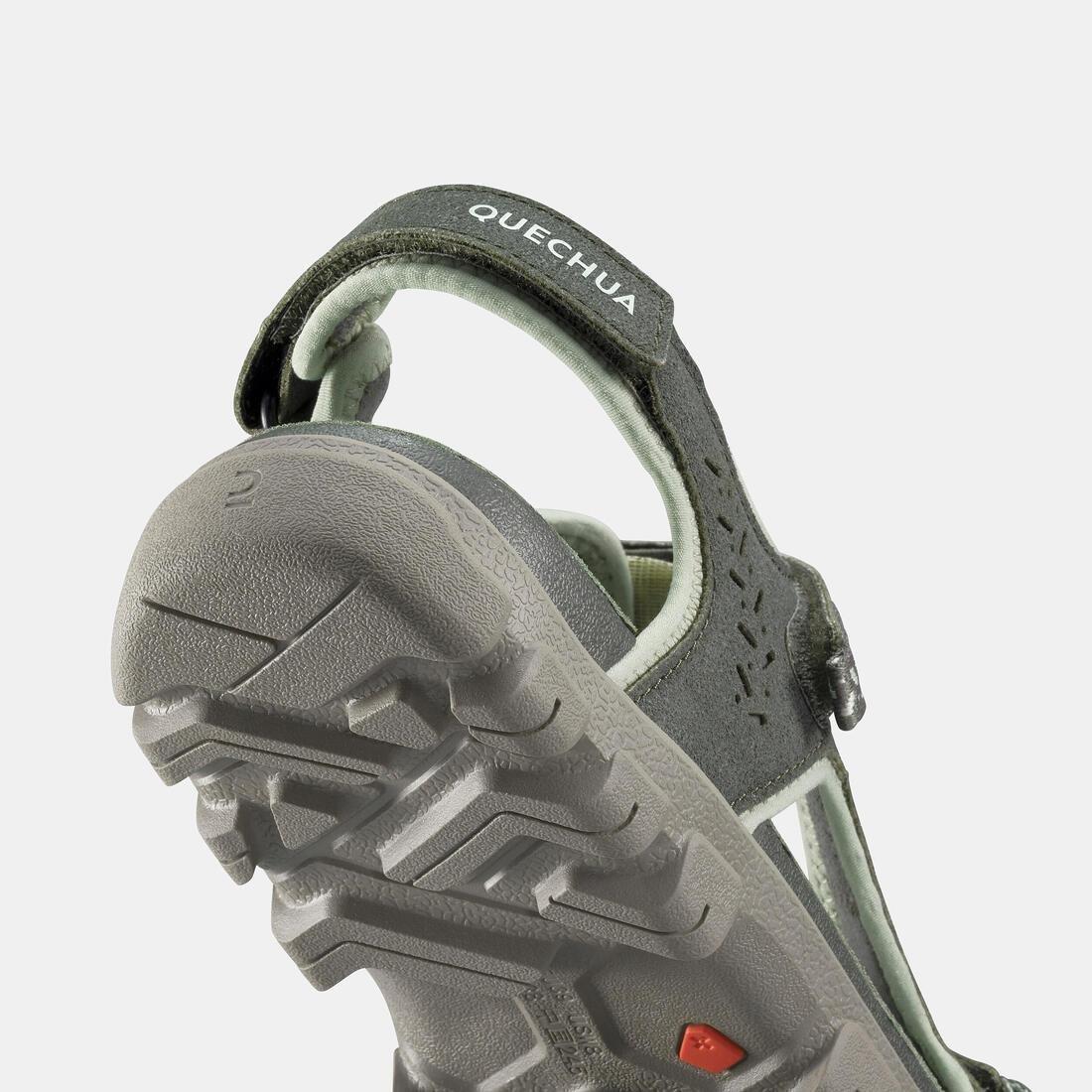 Women Leather Hiking Sandals - Nh500 Leather, Khaki, No Color, large image number 9