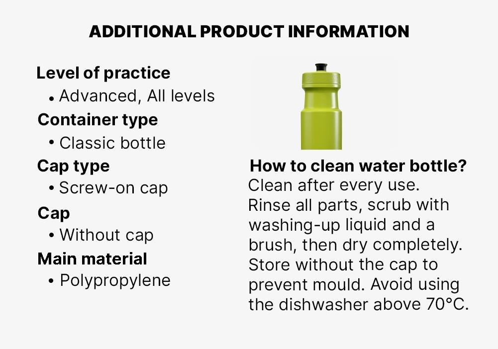 Cycling Water Bottle Softflow - 650 Ml M, Yellow, No Color, medium