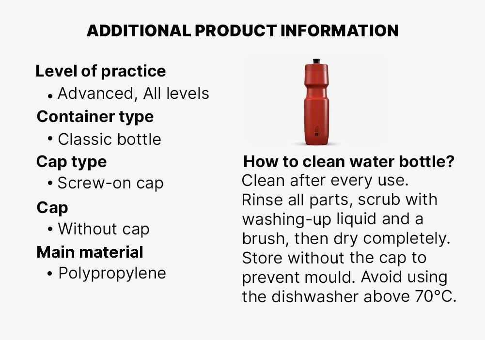 Cycling Water Bottle Softflow - 800 Ml L, Red, No Color, medium