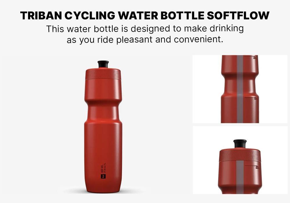 Cycling Water Bottle Softflow - 800 Ml L, Red, No Color, medium
