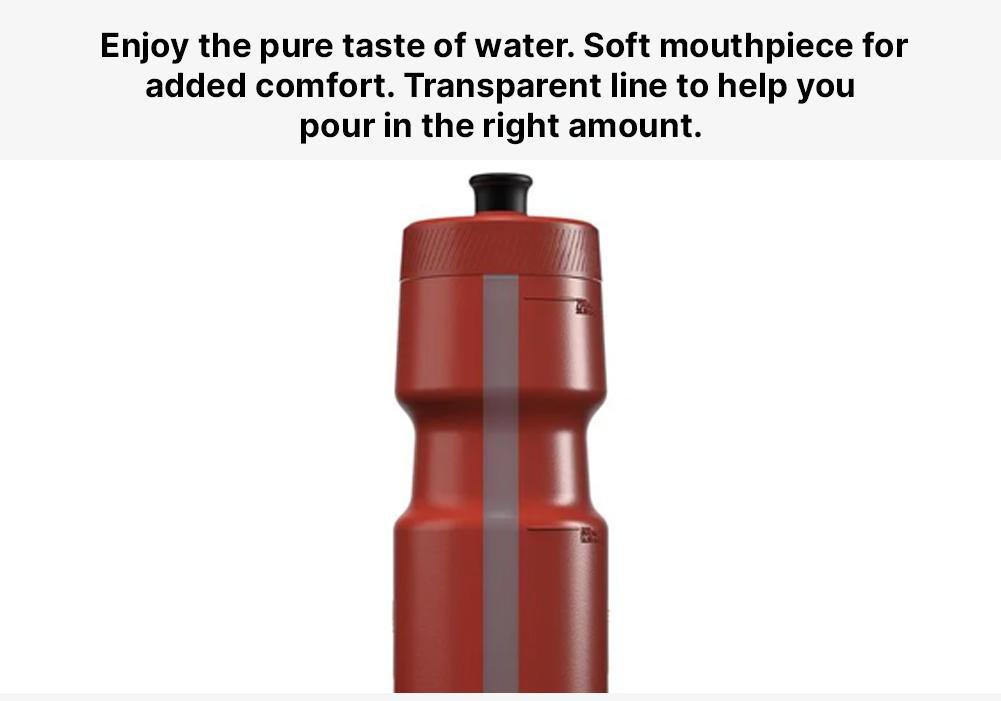 Cycling Water Bottle Softflow - 800 Ml L, Red, No Color, medium