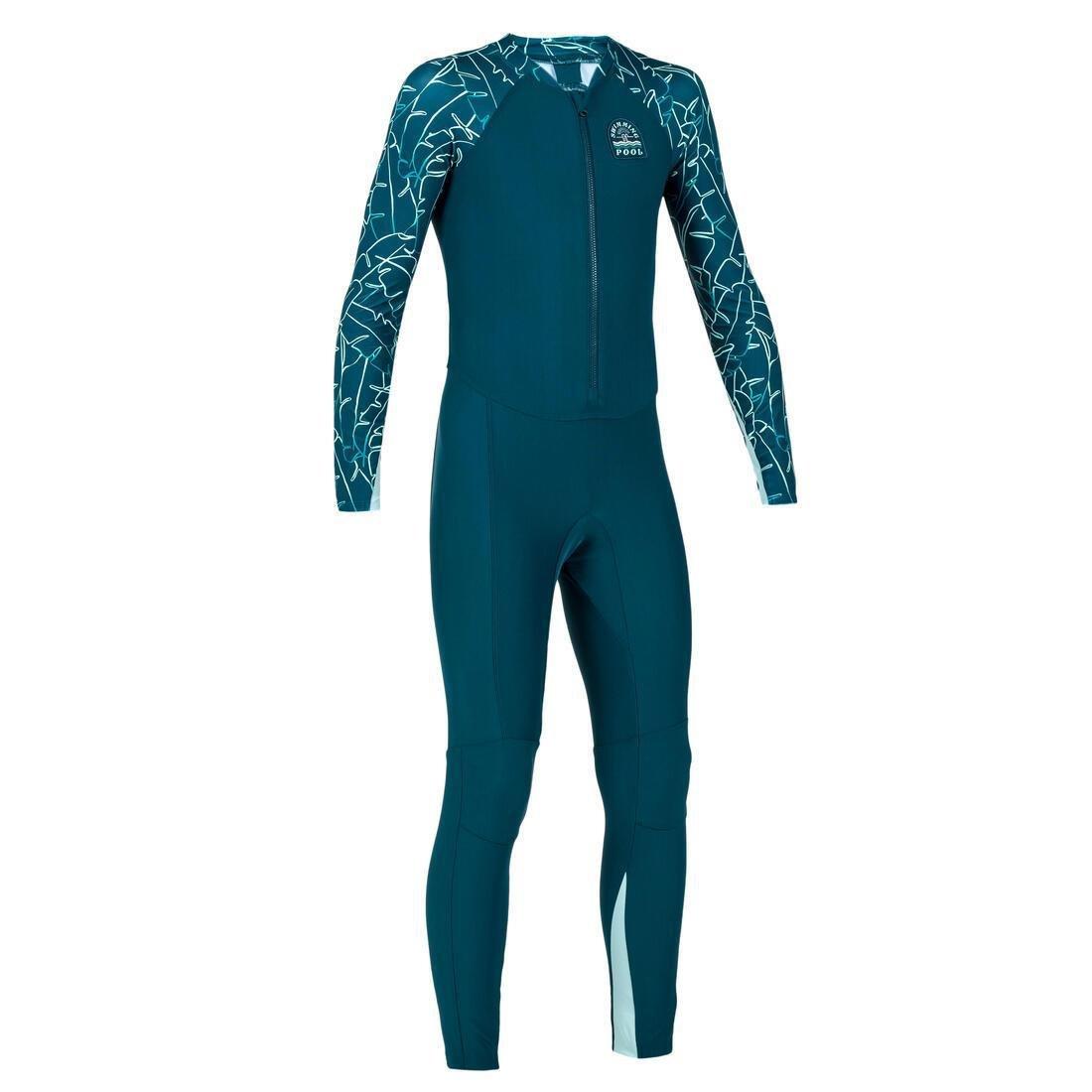 Kids Boys Swimsuit 100 Long Sleeves & Long Legs, Blue, , medium