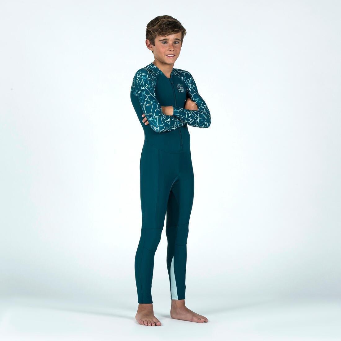 Kids Boys Swimsuit 100 Long Sleeves & Long Legs, Blue, , large image number 1