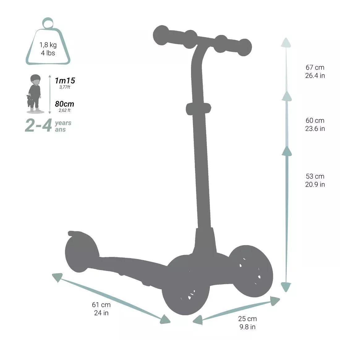 Kids 3-Wheeled Scooter Frame B1, Black, No Color, large image number 2