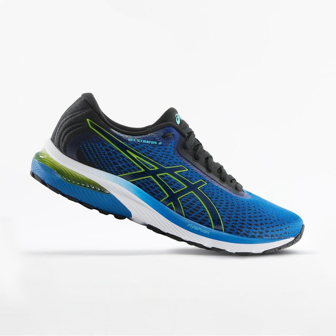 Men Running Shoes Asics Gel Stratus Knit2, Blue / Yellow, No Color, large image number 0