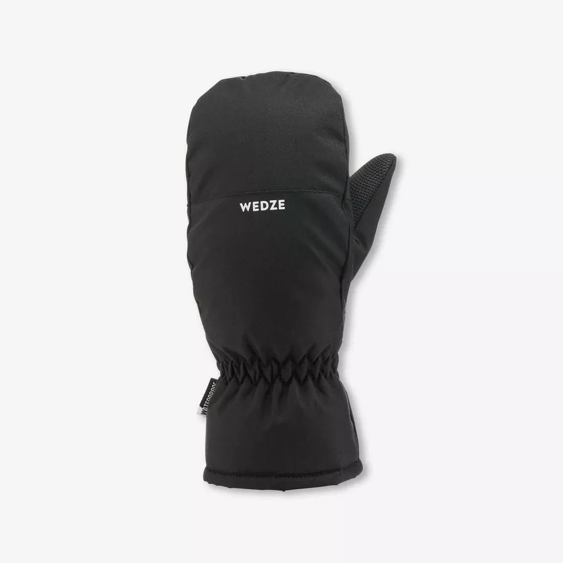 Kids Unisex Waterproof Ski Mittens - 100, Black, No Color, medium