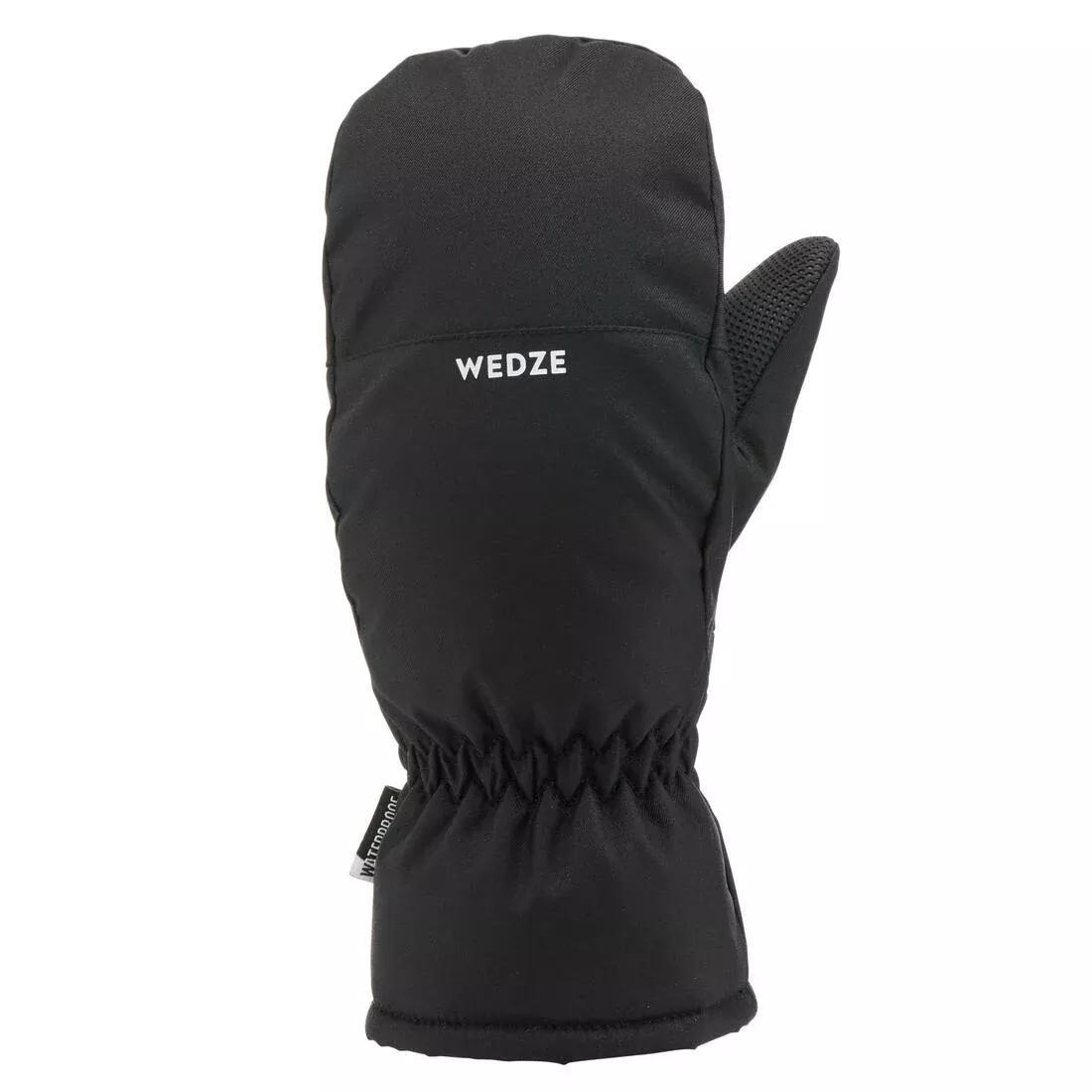 Kids Unisex Waterproof Ski Mittens - 100, Black, No Color, large image number 1