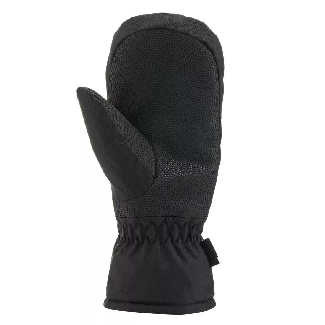Kids Unisex Waterproof Ski Mittens - 100, Black, No Color, large image number 2
