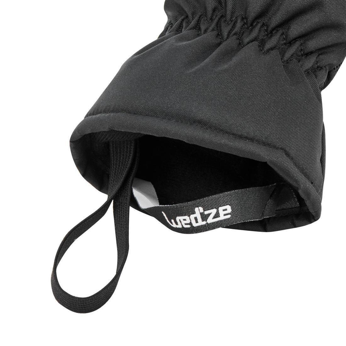 Kids Unisex Waterproof Ski Mittens - 100, Black, No Color, large image number 5