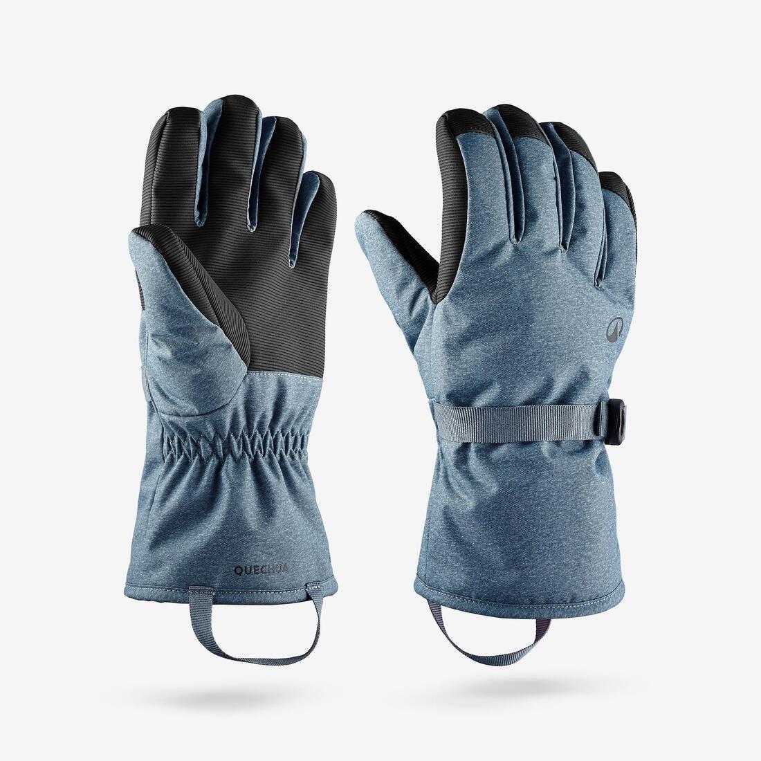 Kids Unisex Skiing Gloves, 6-14 Years, Made From 29% Recycled Polyester - GL 500, Navy, No Color, medium