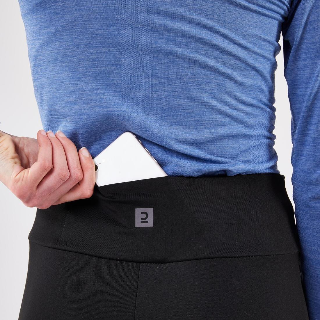 SMOKED BLACK Women's Running Leggings Black - Run 100 Series, No Color, large image number 3