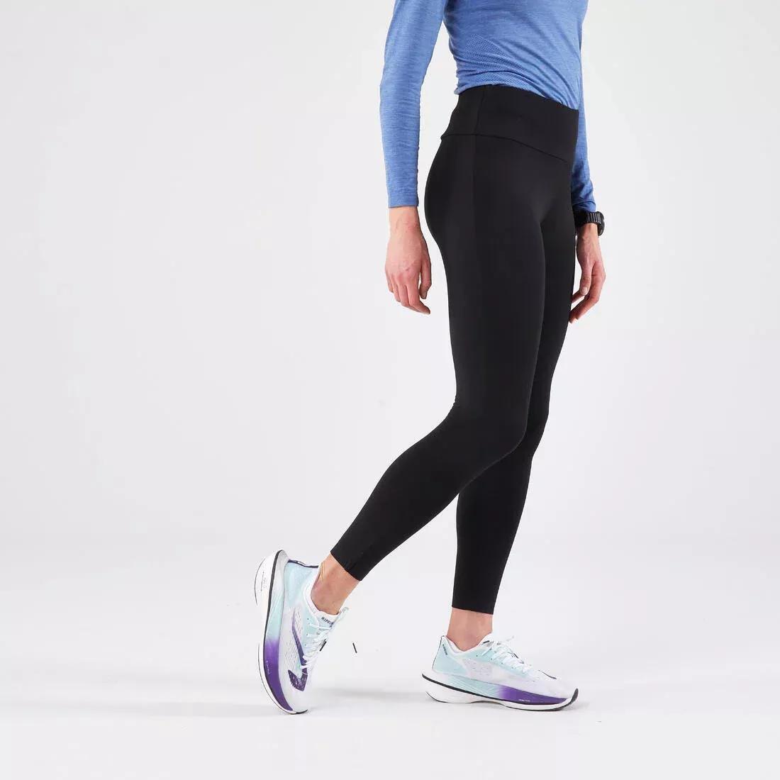SMOKED BLACK Women's Running Leggings Black - Run 100 Series, No Color, medium