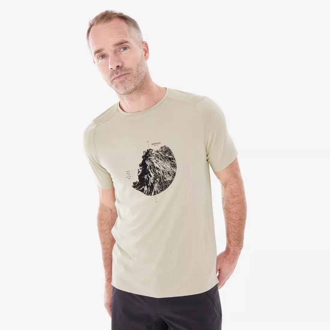 BEIGE Men's MH500 short-sleeved hiking t-shirt, No Color, large image number 0